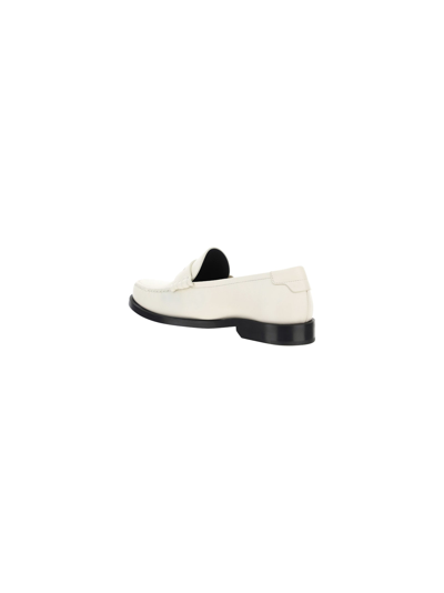 Shop Saint Laurent Loafers In Pearl