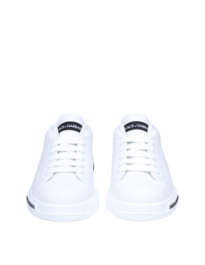 Shop Dolce & Gabbana Portofino Sneakers In White Nappa