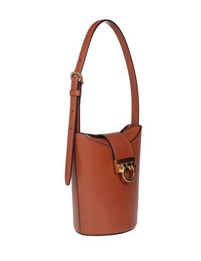 Shop Ferragamo Trifolio Bag S In Tan