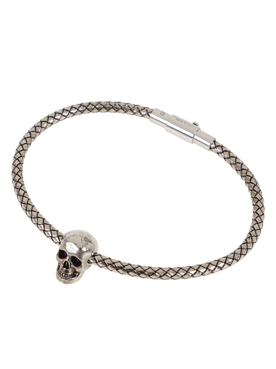 Shop Alexander Mcqueen Metal Cord Skull Bra In A Silver