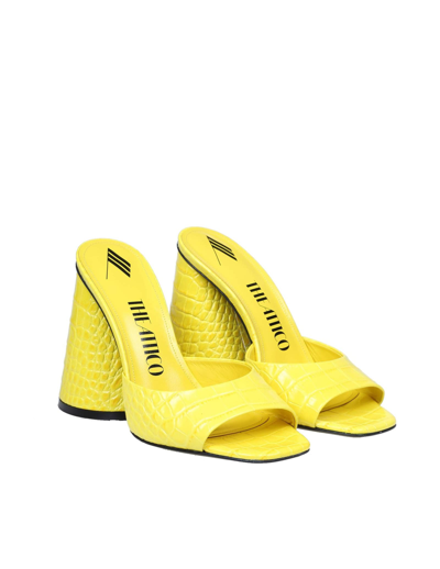 Shop Attico Mule Luz In Yellow Leather