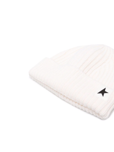 Shop Golden Goose Star Beanie Damian Wo Low Turn Lateral Small Star In Offwhite