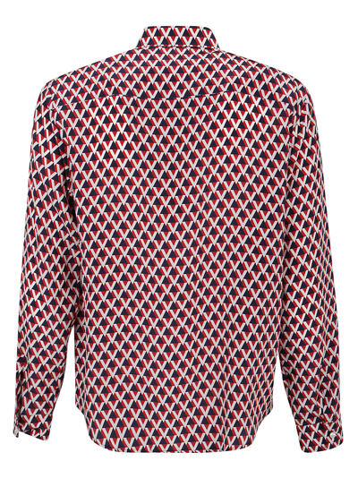 Shop Valentino Seta V Triangolo Shirt In St V Triangolo Bianco Blu Rosso