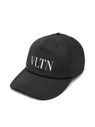 Shop Valentino Baseball Hat In Ni Black White