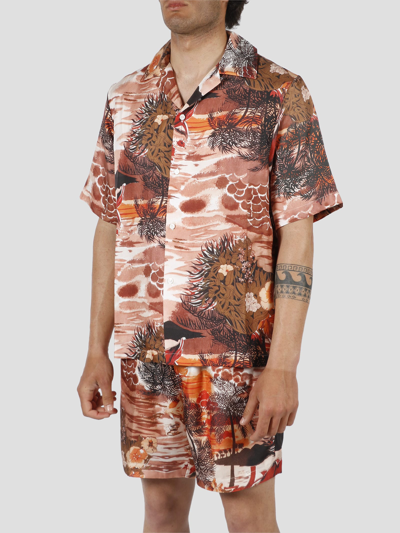 Shop Amiri Hawaii Shirt In Yellow & Orange