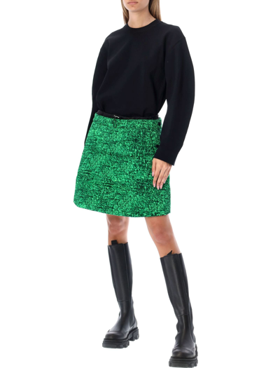 Shop Moncler Padded Mini Skirt In Green