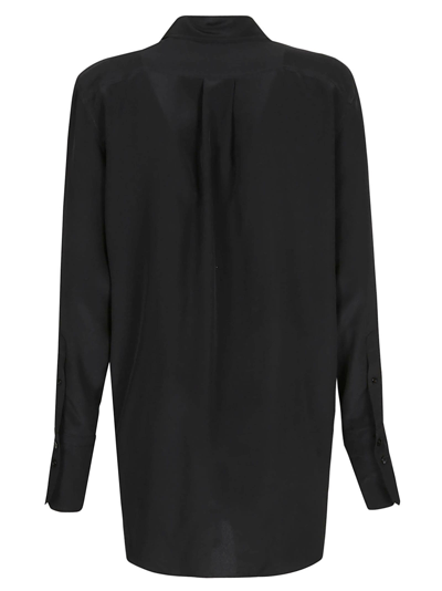 Shop Patou Long-sleeved Draped Shirt In Black