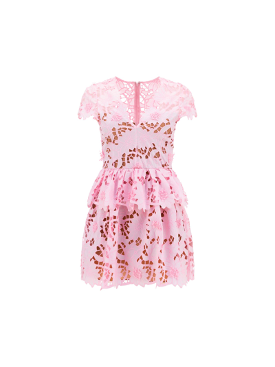 Shop Self-portrait Mini Dress In Light Pink