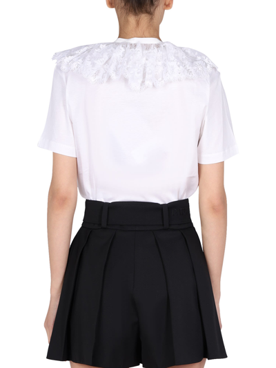 Shop Patou Lace Embroidery T-shirt In Bianco