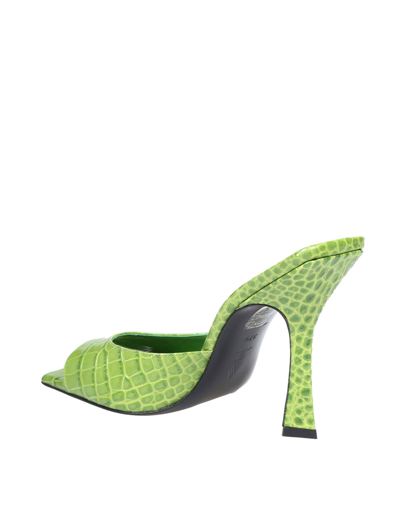 Attico 105mm Anais Croc Embossed Leather Mules