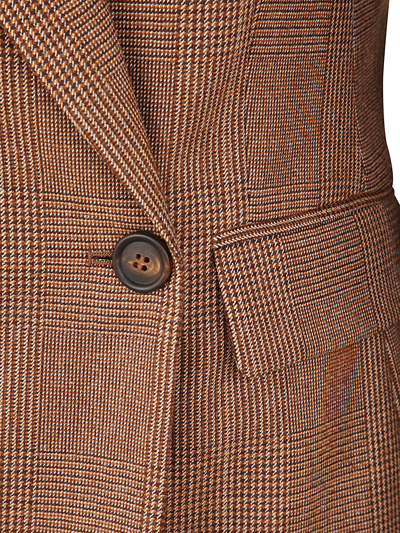 Shop Brunello Cucinelli Double Breasted Blazer Jacket In Rust Brown