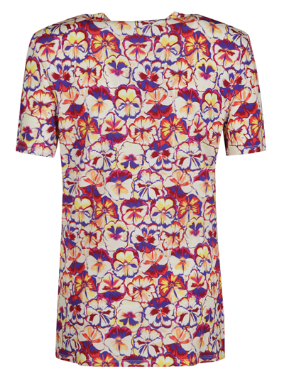 Shop Rabanne Floral Print T-shirt In Yellow