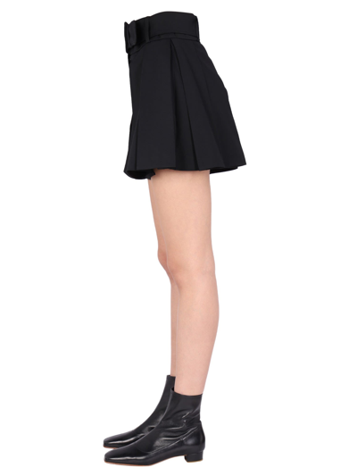 Shop Patou Belted Shorts In Nero