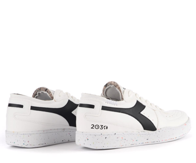 Shop Diadora Mi Basket Row Cut 2030 White Sneaker In Bianco