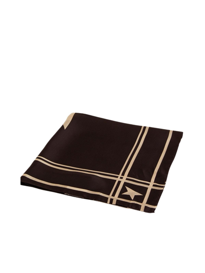 Shop Golden Goose Golden Foulard Star Print Silk In Black