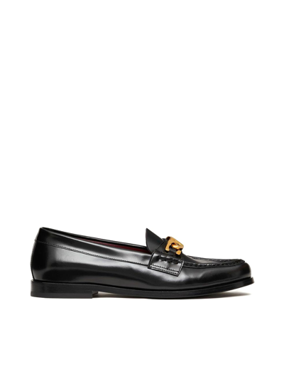 Shop Valentino Loafer Chainlord T. 20 Brass Logo Chain In No Black