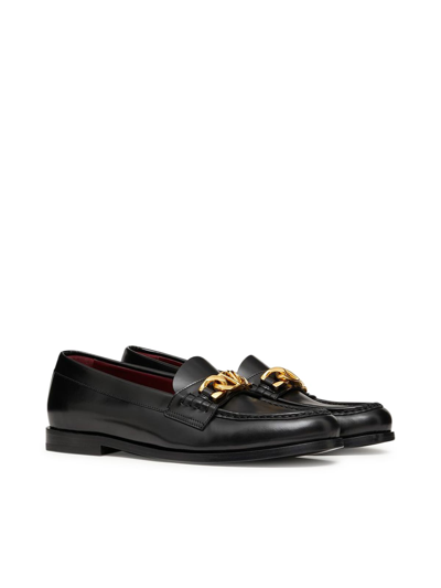 Shop Valentino Loafer Chainlord T. 20 Brass Logo Chain In No Black
