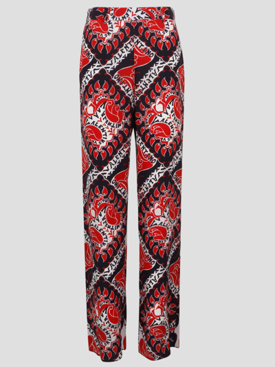 Shop Valentino Manifesto Bandana Print Pants In Red