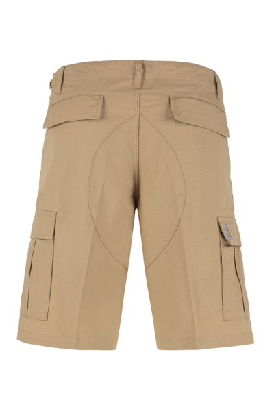 Shop Carhartt Aviation Cotton Bermuda Shorts In Beige