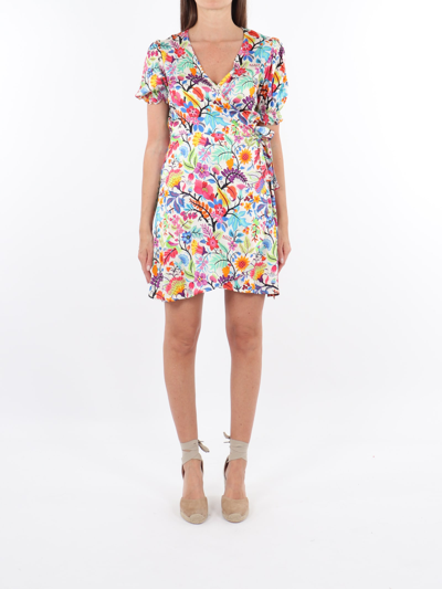 Shop Mc2 Saint Barth Grace Psyflower 01 Dress In Bianco-fiori