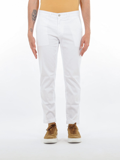Shop Jeckerson Pantal. Chino Slim Trousers In Bianco