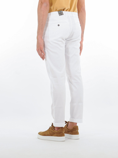 Shop Jeckerson Pantal. Chino Slim Trousers In Bianco