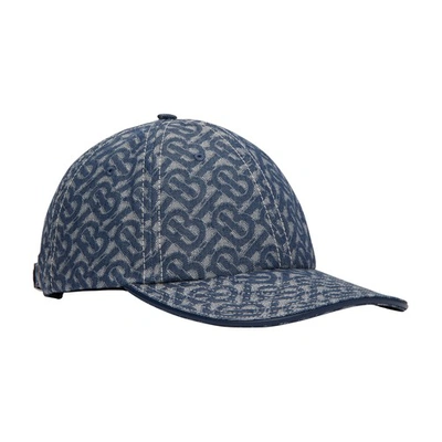 Shop Burberry Monogram Denim Jacquard Baseball Cap In Denim Blue Ip Pttn
