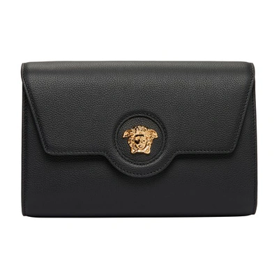 Shop Versace La Medusa Long Wallet In Black  Gold