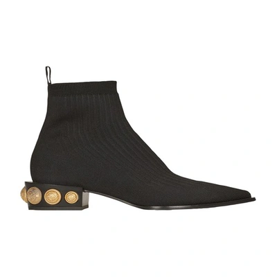 Shop Balmain Coin Ankle Boots In Noir