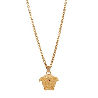 Shop Versace La Medusa Pendant Necklace In Crystal  Gold