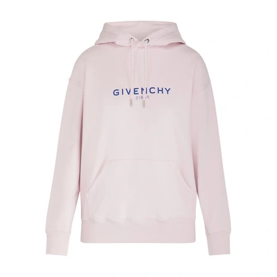 Shop Givenchy Logo Hooded Sweatshirt In Rose Clair