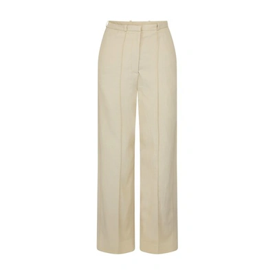Shop Totême Wide Suit Trousers In Light Hay