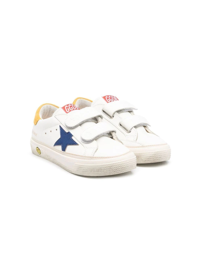 Shop Golden Goose Star-patch Leather Sneakers In 白色