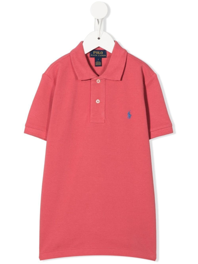 Shop Ralph Lauren Logo-embroidered Cotton Polo Shirt In Pink