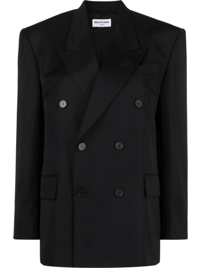 Shop Balenciaga Shrunk Db Blazer In Black