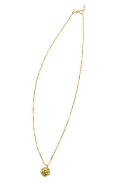 Shop Adornia 14k Gold Plated Twisted Knot Pendant Necklace In Yellow