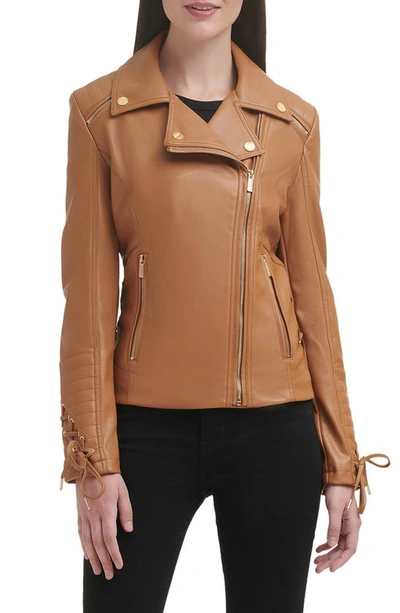 Guess Women's Asymmetric Faux-leather Moto Jacket In Cinnamon | ModeSens