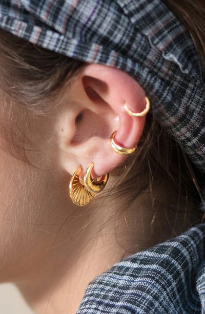 Monica Vinader Talisman Hoop Earrings In 18ct Gold On Sterling Silver