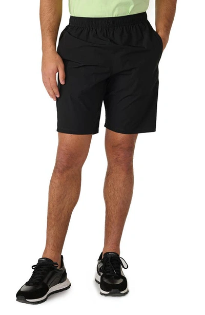Shop Karl Lagerfeld Perforated Logo Shorts In Black