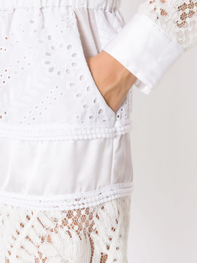 Shop Amir Slama Broderie-anglaise Shorts In White