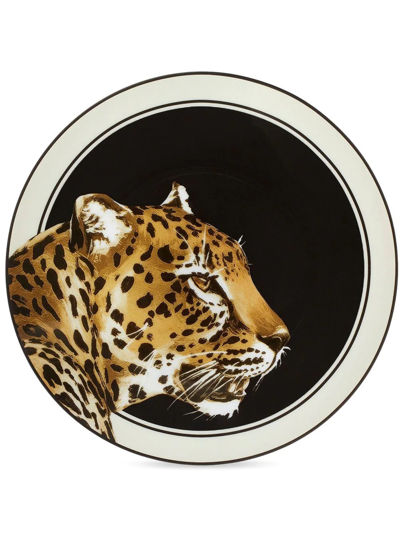 Shop Dolce & Gabbana Set Of Two Leopard-print Bread Plates In White