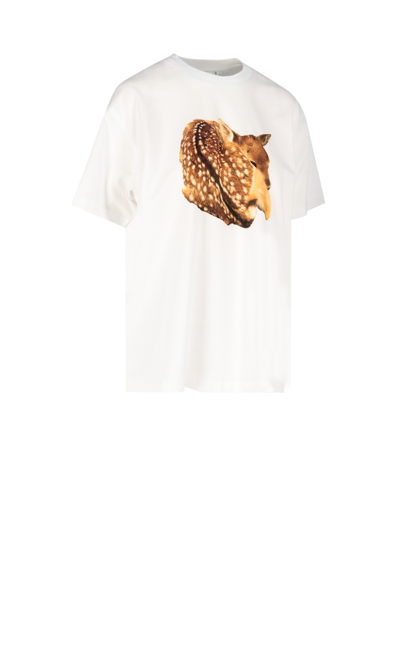 Shop Burberry T-shirt Fawn Print