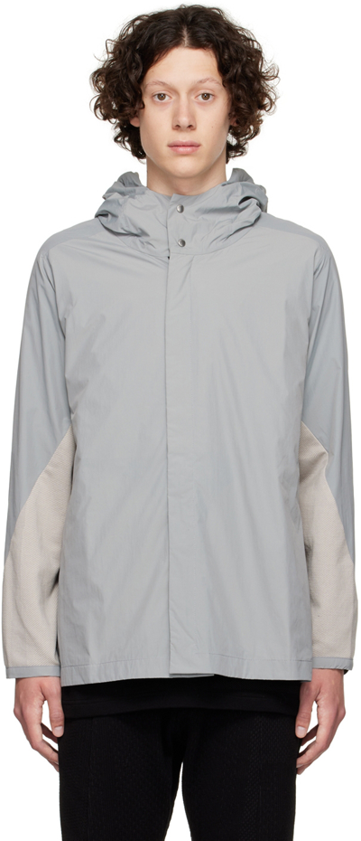 Shop Byborre Gray Nylon Jacket In Grey Multi-colour