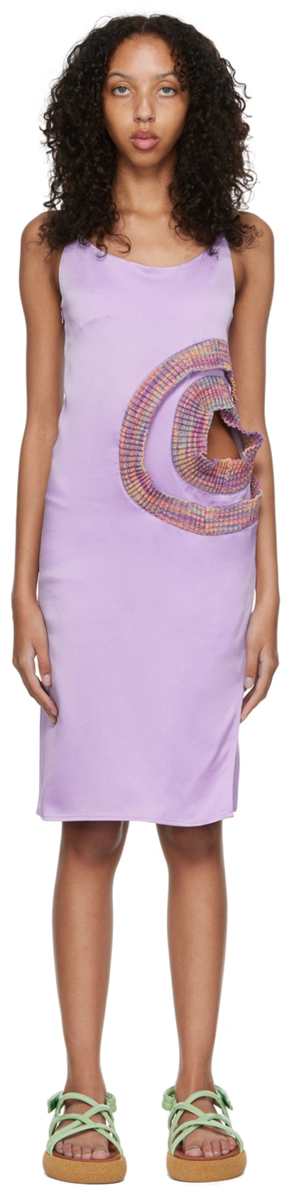 Shop Kiko Kostadinov Purple Bruni Midi Dress In Sunset/pink Space Dy
