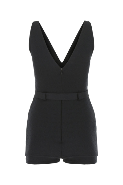 Shop Prada Black Polyester Jumpsuit Black  Donna 42
