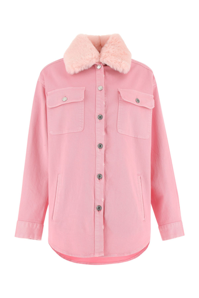 Shop Blumarine Pink Stretch Denim Jacket Nd  Donna 42