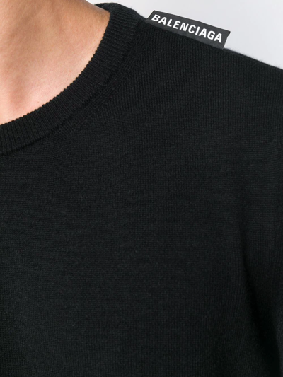 Shop Balenciaga Cashmere Knitted Sweater In Black