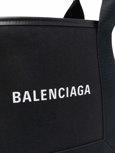 Balenciaga Women's Navy Cabas Xs Canvas Tote Bag In Black