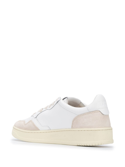Shop Autry 01 Low Man Leat Suede In White