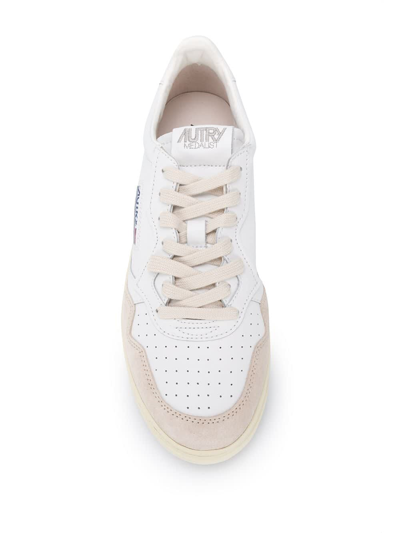 Shop Autry 01 Low Man Leat Suede In White
